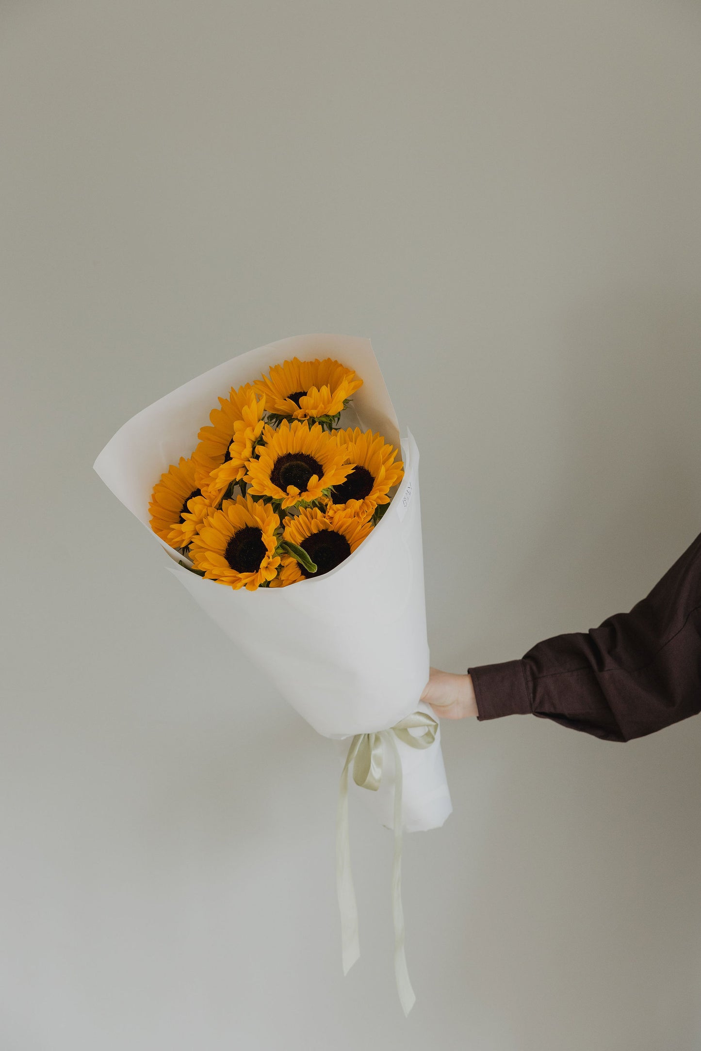 Sunshine not roses sunflower bouquet gift wrapped for flower delivery