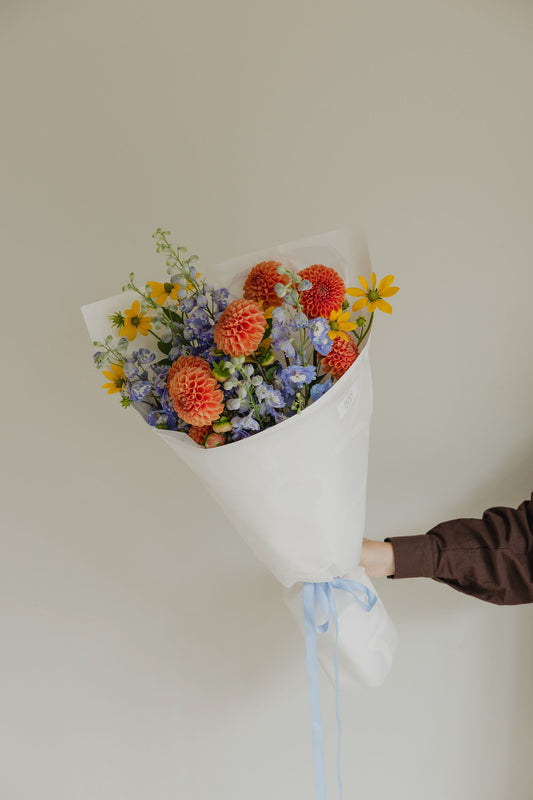 Your Local medium locally grown bouquet with seasonal flowers by Roam Studio Florist Tauranga