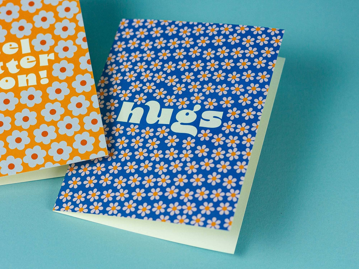 Blooming Hugs Card close-up with floral design