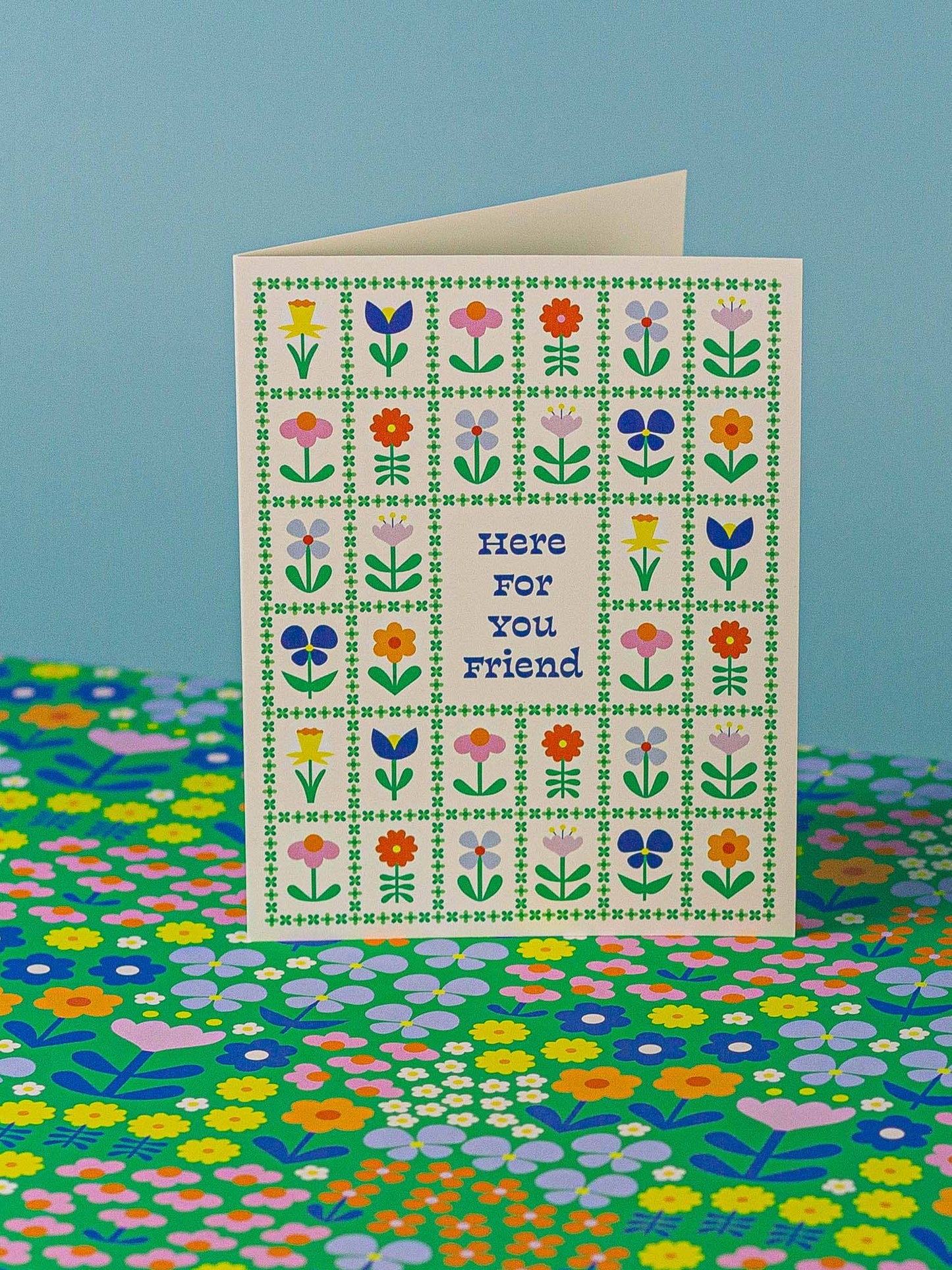 Flower Friends Forever Here For You Card premium greeting card for thoughtful gifting