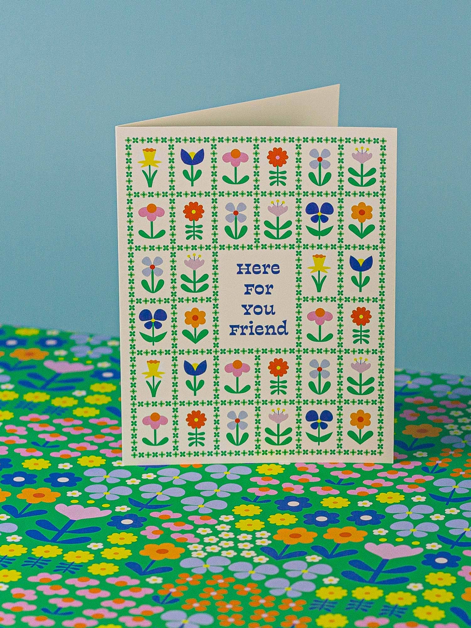 Flower Friends Forever Here For You Card premium greeting card for thoughtful gifting