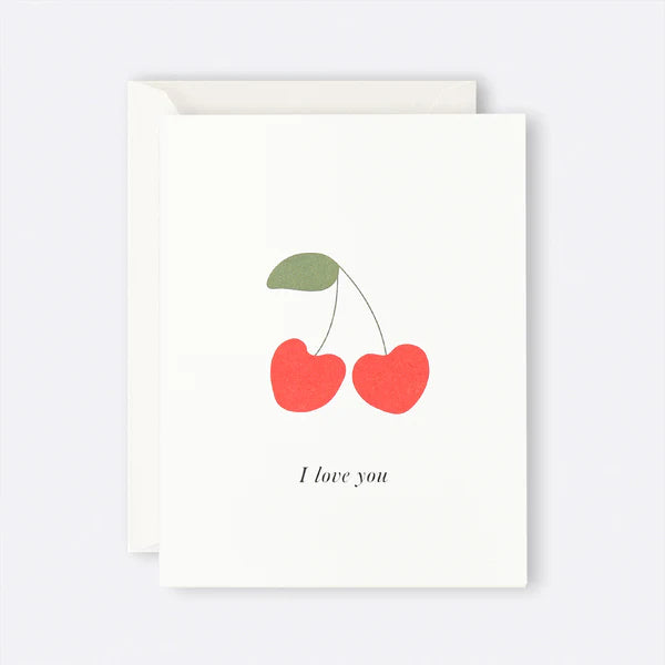 I love you cherries card father Rabbit brand