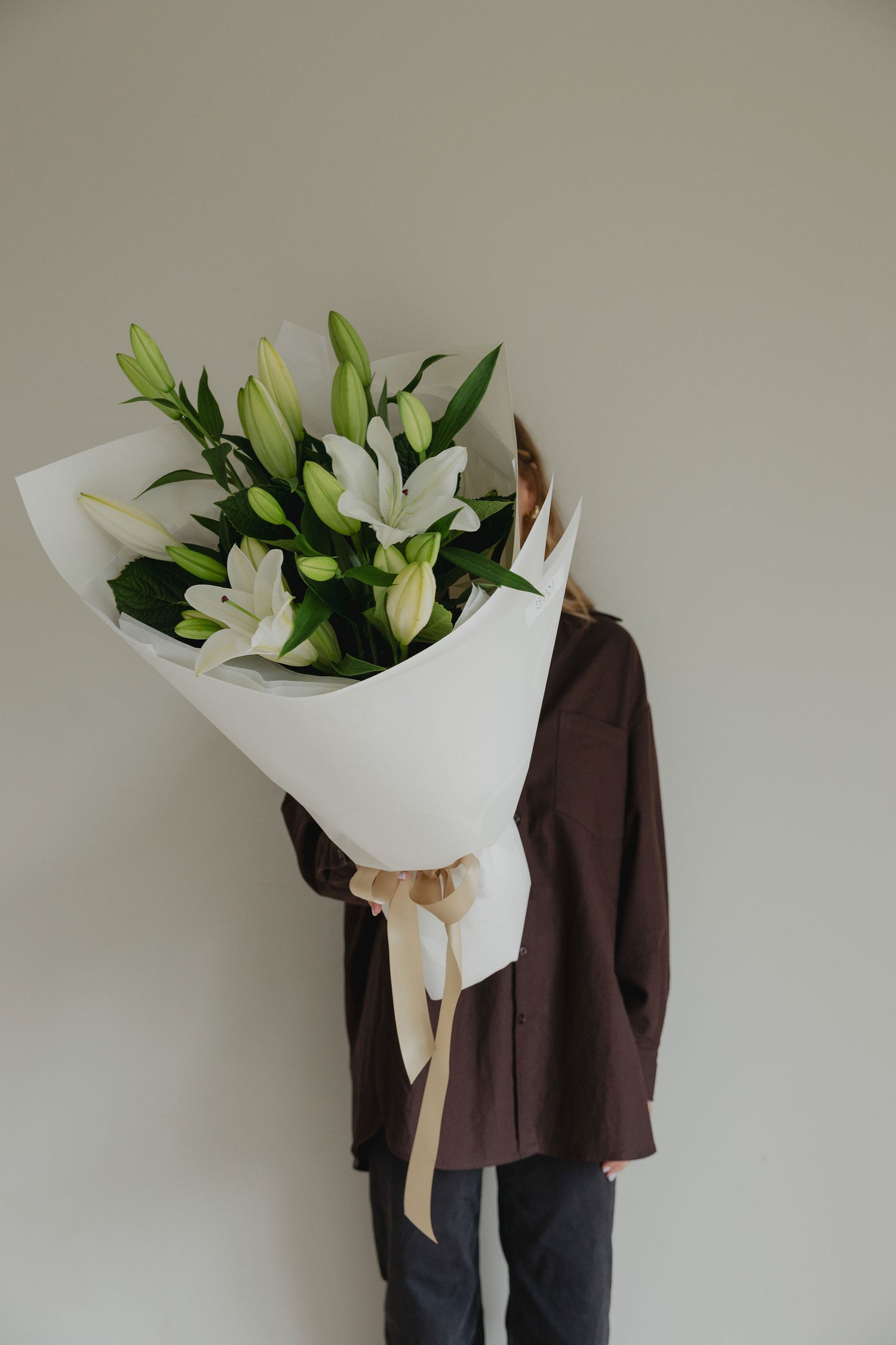 Good Karma lily bouquet by Roam Studio Florist Tauranga