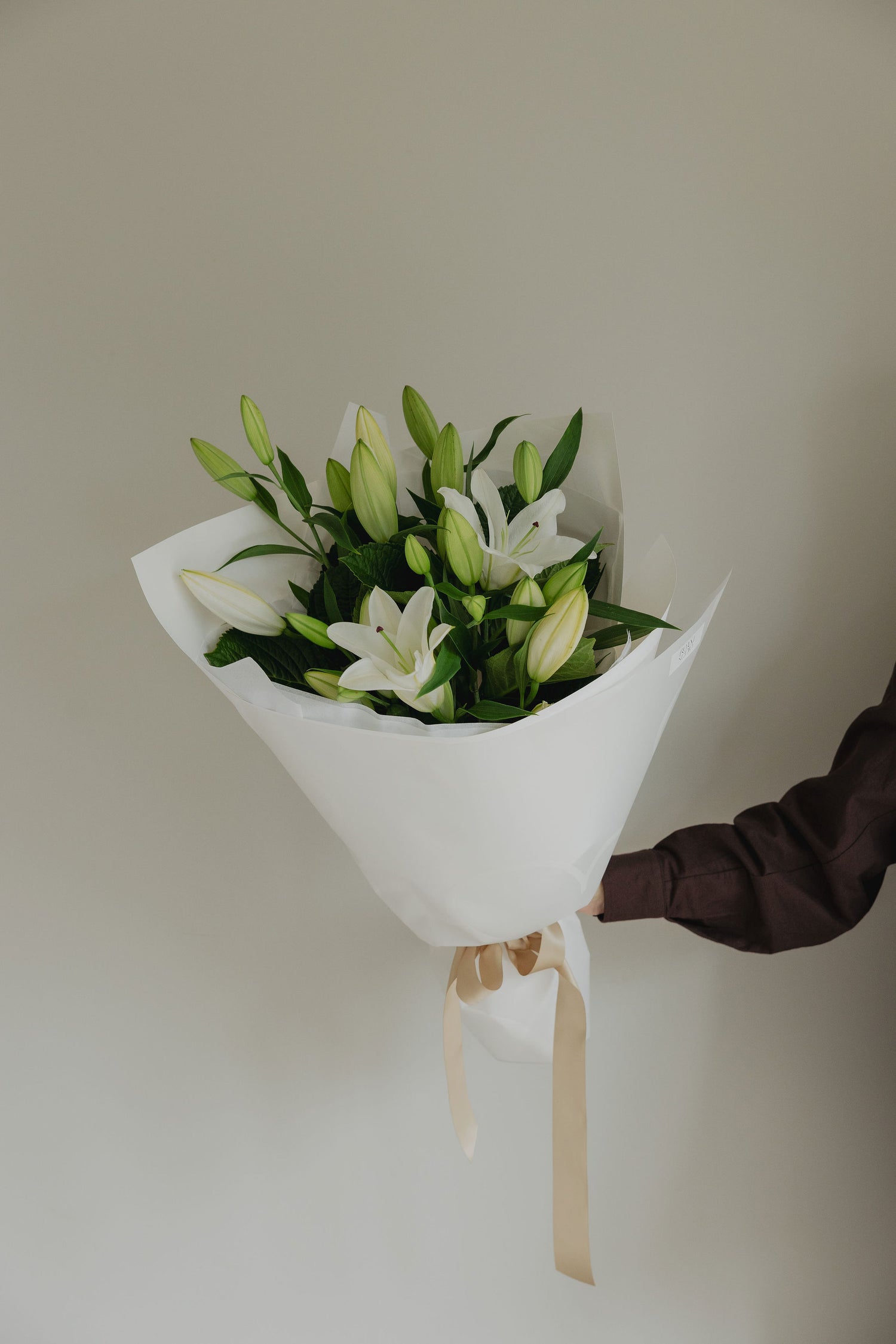 Good Karma lily bouquet close-up with premium seasonal lilies