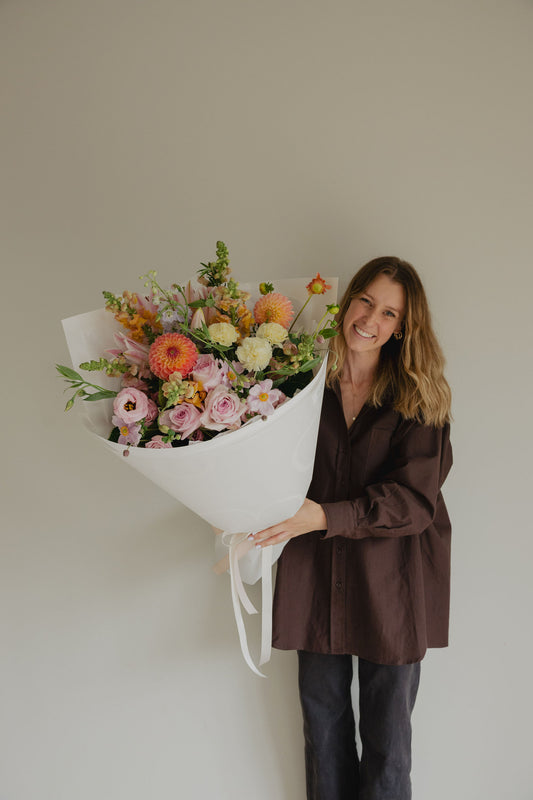 Watermelon Sugar pastel flower bouquet by Roam Studio Florist Tauranga