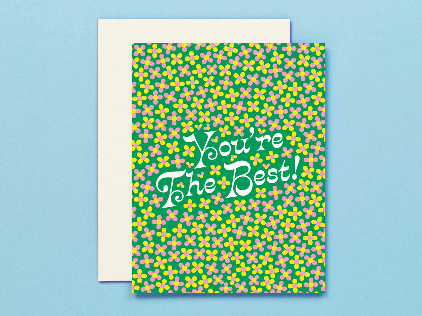 The Best thank you card close-up with cheerful design
