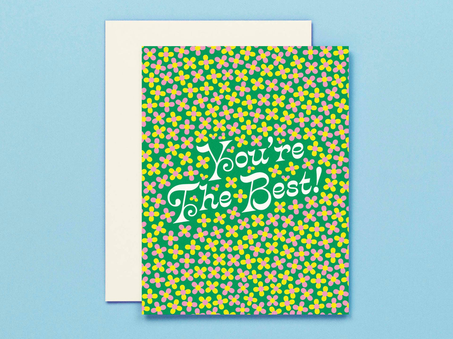 The Best thank you card close-up with cheerful design