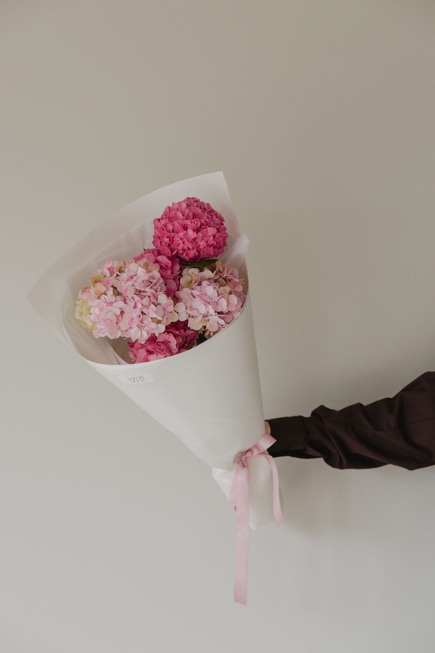 Showstopper large hydrangea bouquet with premium pink seasonal blooms