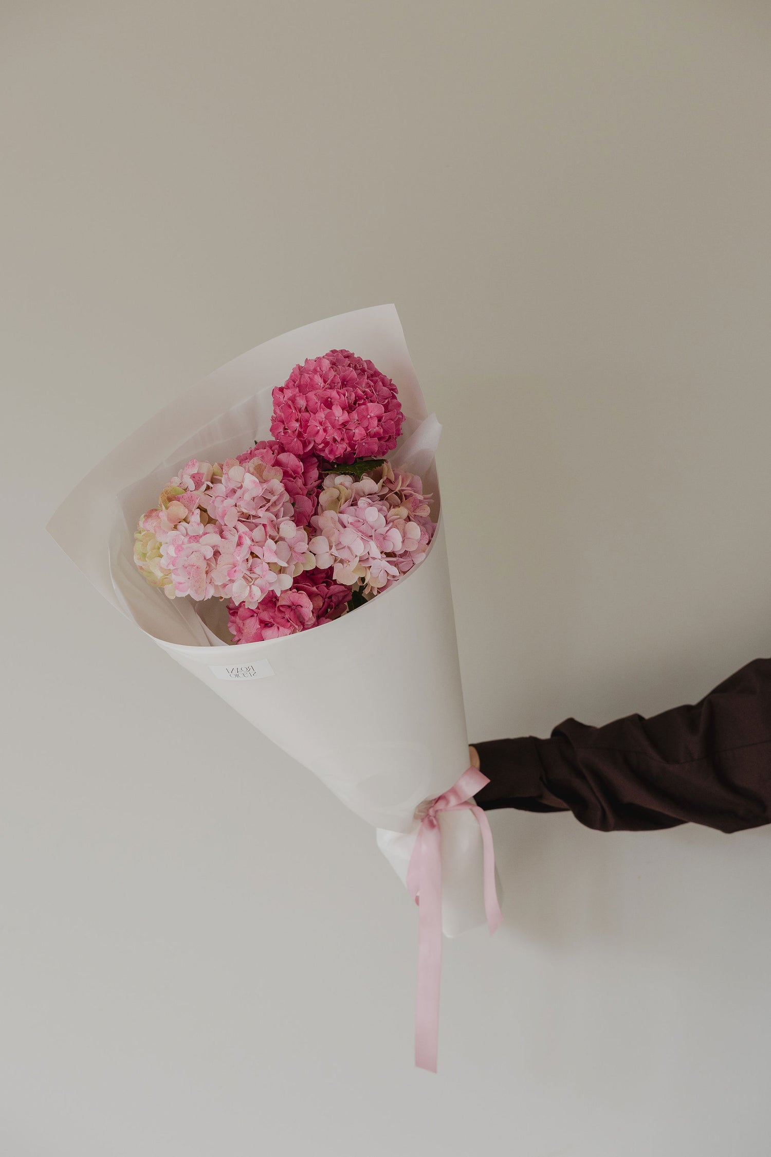 Showstopper large hydrangea bouquet with premium pink seasonal blooms