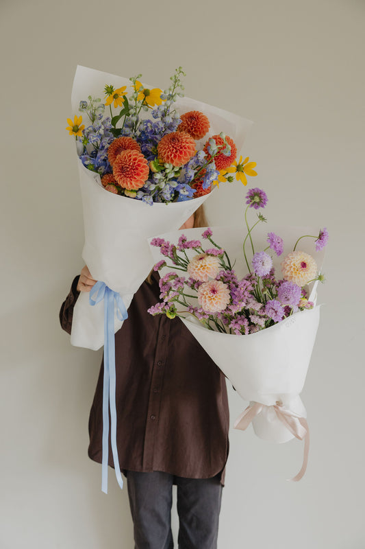 Your Local locally grown bouquet in small and medium sizes by Roam Studio Florist Tauranga