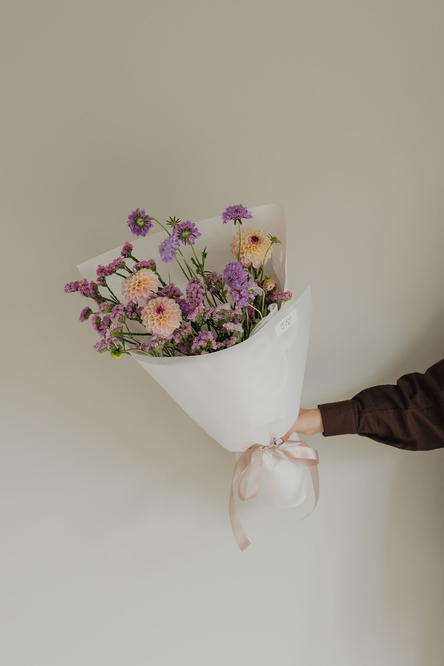 Your Local small locally grown bouquet gift wrapped by Roam Studio Florist Tauranga